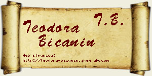 Teodora Bićanin vizit kartica